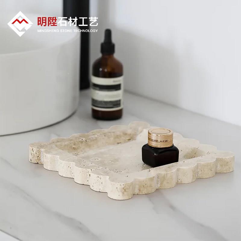 天然大理石头轻置物装饰托件奢现代客饭厅01雕摆刻托盘收盘纳首饰