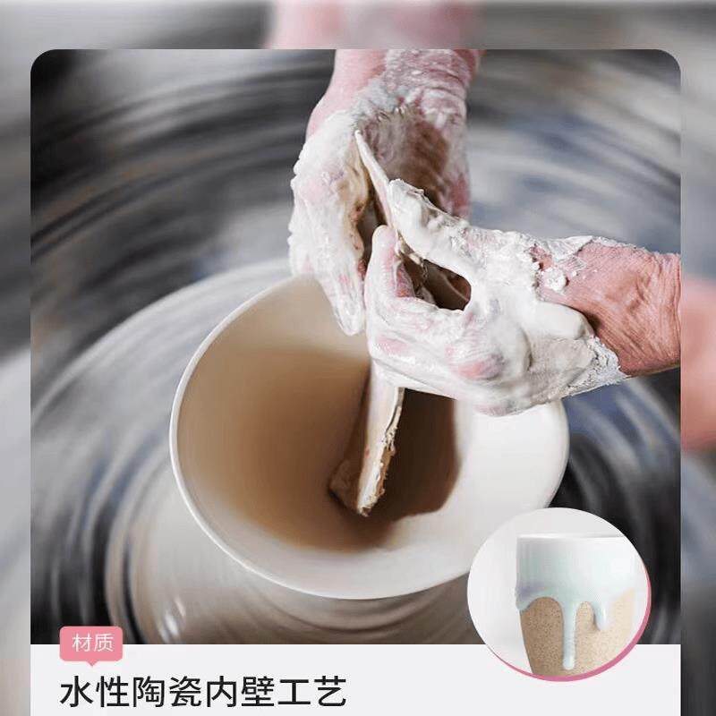迪迪尼卡粉色花辅瓣不陶瓷锅宝宝食锅专一用婴儿煎煮体小奶锅粘锅