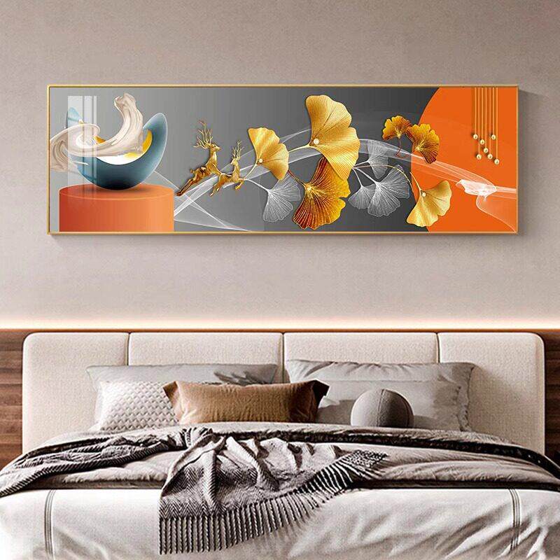 包安装室床头装代卧饰画现简约客厅画主卧壁画轻奢房间背VCG景墙