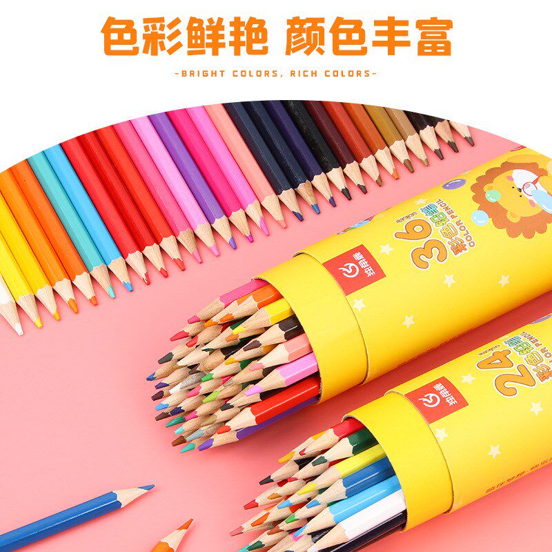 速发儿生彩色筒笔 小学童绘画彩铅笔铅装12/24/6色油性彩铅文具