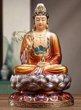 速发纯铜观音菩萨佛像家菩世奉自在观音观供音用萨南海观娑婆三圣