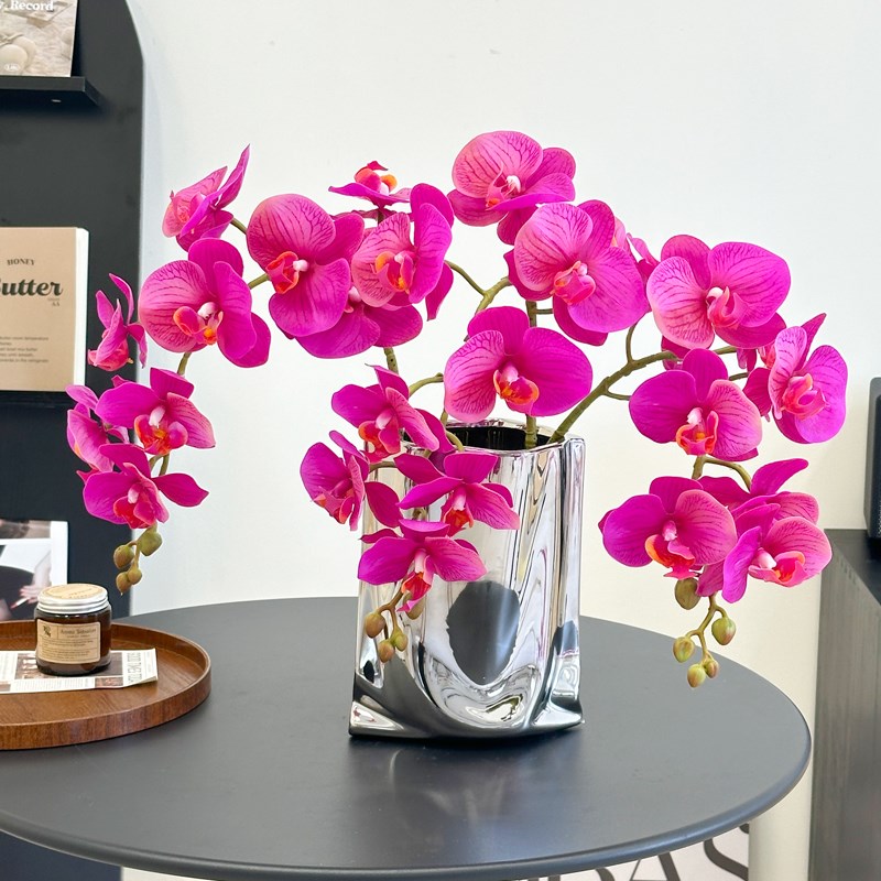 速发高品质蝴蝶兰花假花客厅电视柜摆饰餐桌茶设装几花仿生花