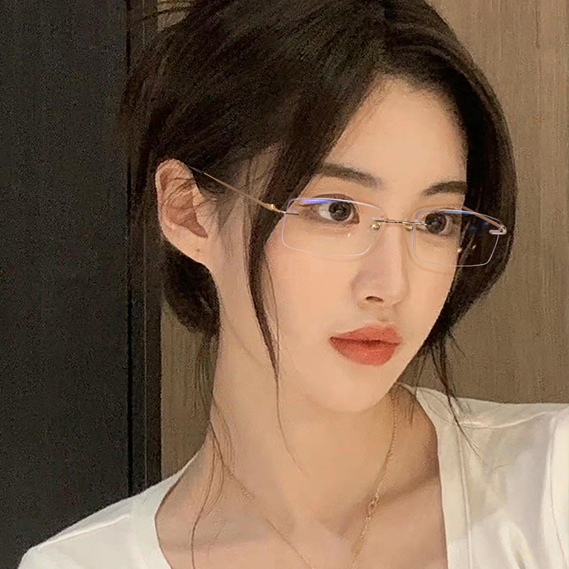 速发超轻纯钛框无近视可配有度镜纯欲风框数架素颜神器端