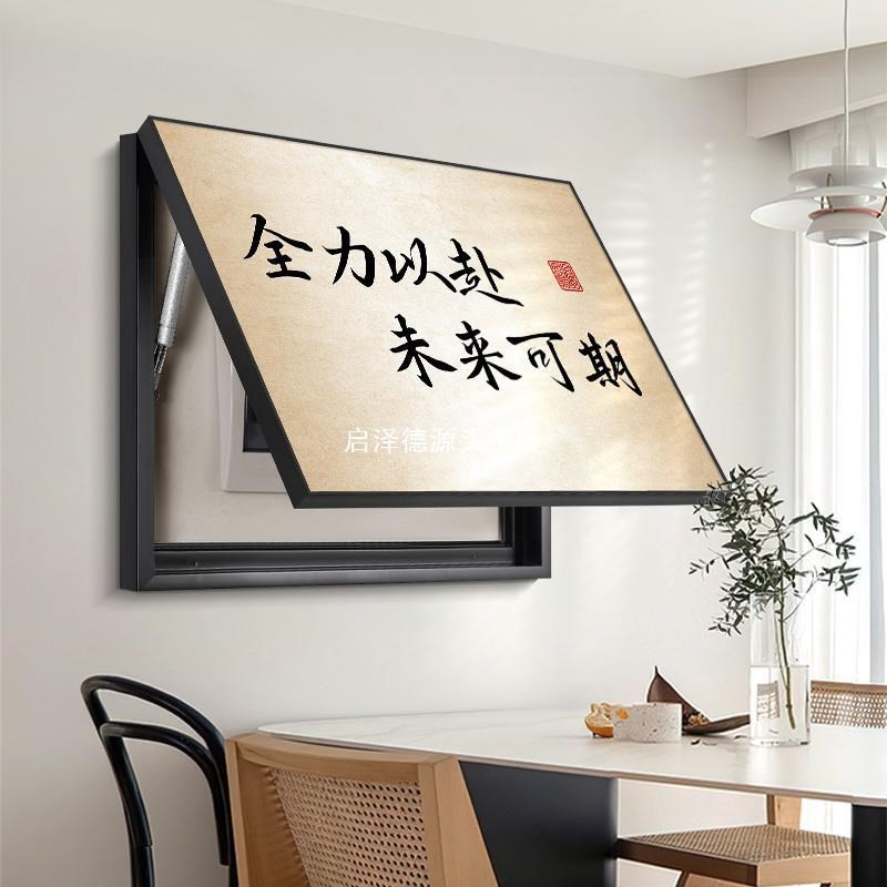 现货速发励志文案电表箱装饰画免打孔配电箱电闸箱遮挡挂画简开箱图片