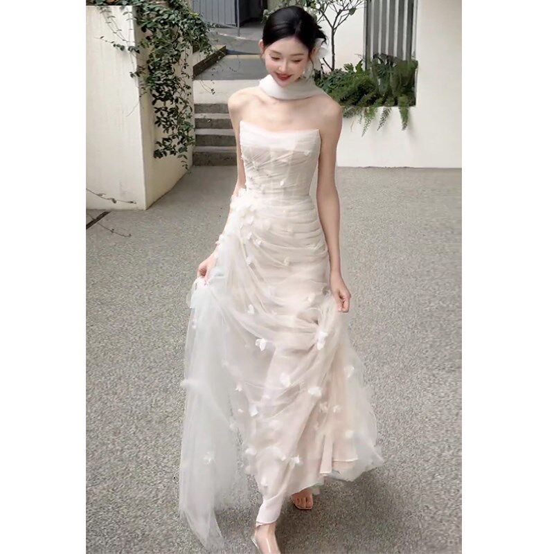 速发鱼尾主婚纱2婚25新款晨袍晚娘出门纱轻小个子订0新礼服裙敬酒