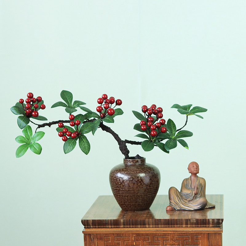 速发小和尚禅意花瓶摆件复古文瓷新器式花中茶艺装饰品单只陶艺术