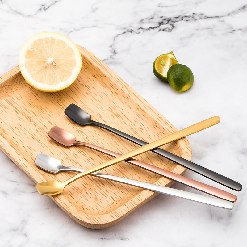 速发香彩04不锈钢咖啡搅拌长铲勺意甜品小勺子创柄可爱冰勺欧式茶