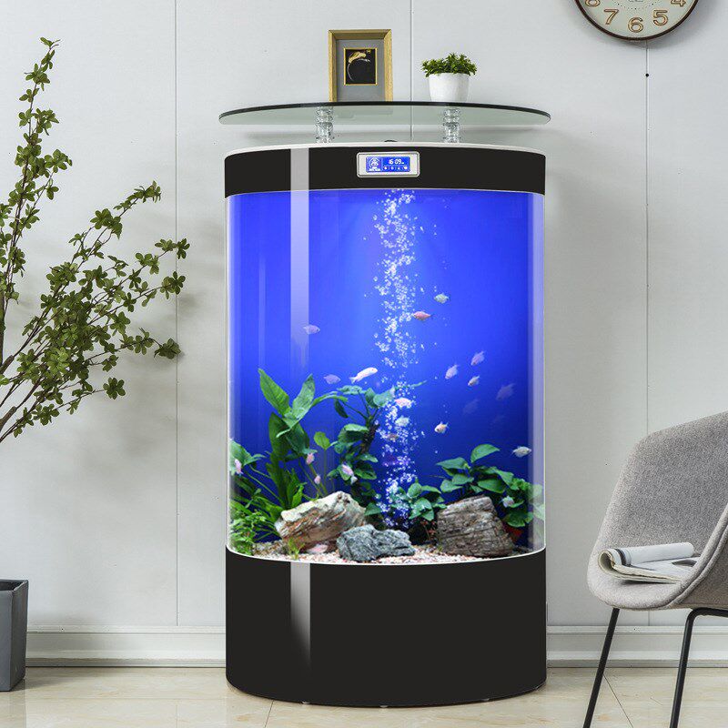 速发源圆形厂半头工缸客厅家用中大型欧式落地式免换水水族箱