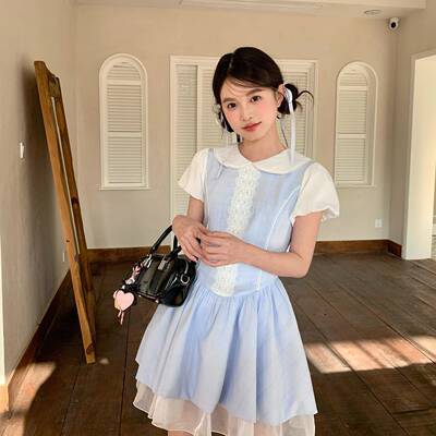 东京时记j岁k夏季新娃娃领袖洋DJQ62625装设计感少女款甜美减短龄
