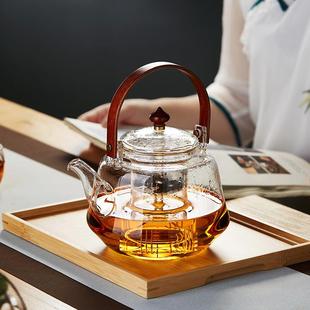 煮茶壶玻璃耐高温家用大号泡茶壶电陶炉蒸煮茶器茶具高档提梁茶壶