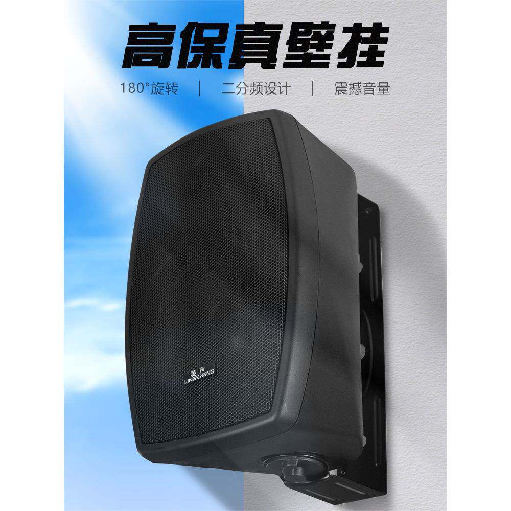 灵盛恒压壁挂式扬声器教室校园背景广播系统套装扬声器监控扬声器