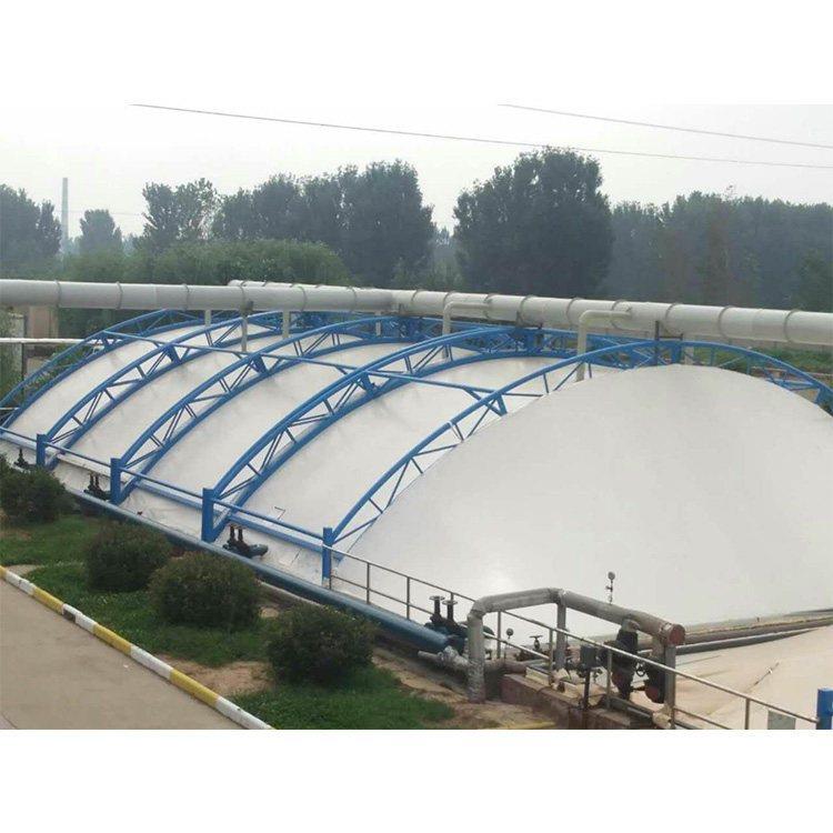 水池遮盖污水池加盖张拉膜膜布顶棚大跨度反吊膜结构耐腐防腐耐用