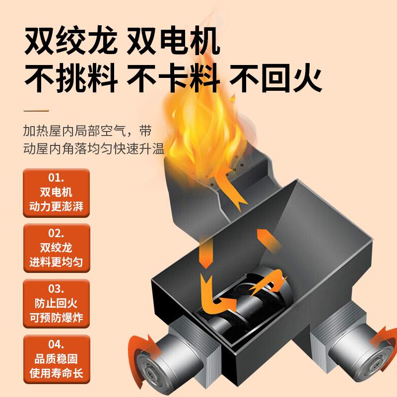 丰强鸿冬季智能生物质颗粒取暖炉家用室内无烟采暖炉烧燃料A400