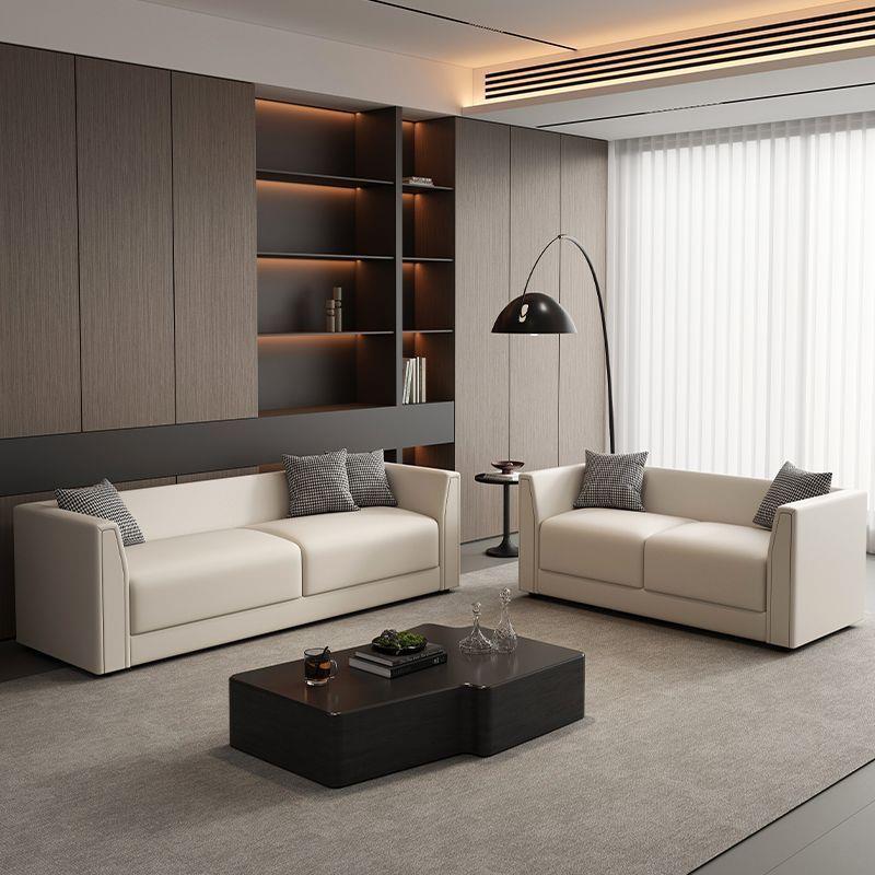 简约北欧办公沙发现代小户型商务组合皮艺三人轻奢办公室休闲茶几