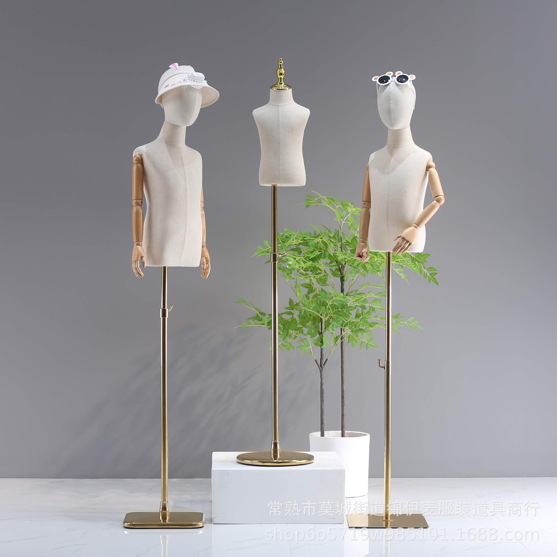 儿童模特架服装橱窗道具男女小童模全身童装店童装模特展示架厚底