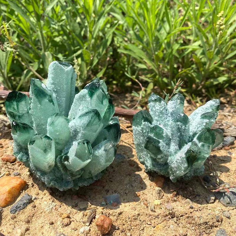 绿幽灵水晶晶簇天然水晶簇奇石居家摆件工艺品