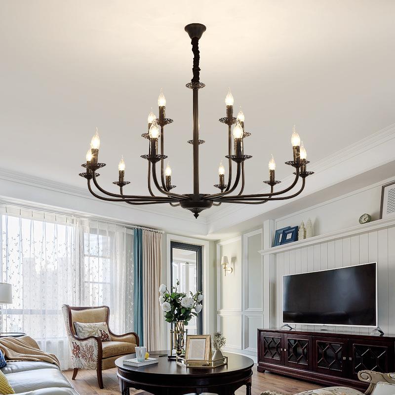 地中海水晶灯具家用餐厅过道灯具现代简约美式蜡烛吊灯书房店铺