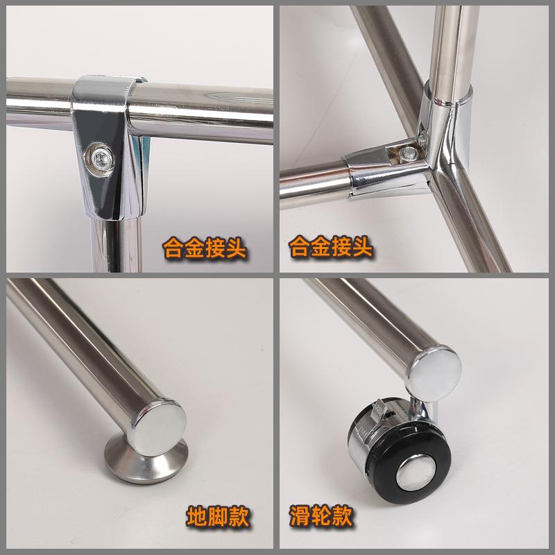 ZQ加厚SUS304不锈钢晾衣架落地阳台双杆伸缩凉衣杆晒被挂衣服架