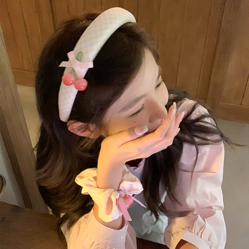 【我的脸很圆】小众可爱粉色系樱桃发箍甜美少女高颅顶发箍发圈