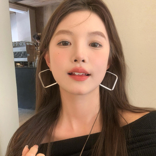 【我的脸很圆】简约高级感方形耳圈修饰脸型百搭日常耳环耳圈耳饰
