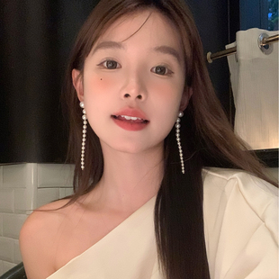 【我的脸很圆】法式复古珍珠长款显脸小耳环小众独特高级感耳环女