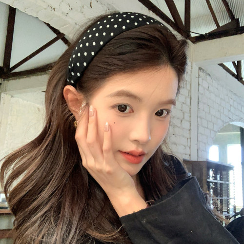 【我的脸很圆】韩系ins风波点宽版发箍精致简约不压发通勤发箍女