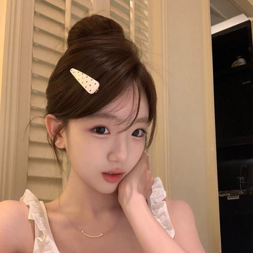 【我的脸很圆】日常简约波点三角发夹韩系温柔侧边刘海夹碎发夹女
