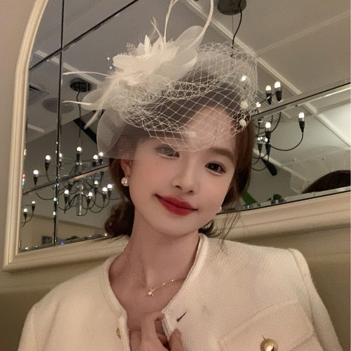 【我的脸很圆】千金风重工复古网纱礼帽名媛优雅气质宴会小礼帽女