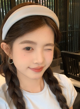 【我的脸很圆】芭蕾女孩蓝色系缎面发箍高颅顶百搭亮面不压发头箍
