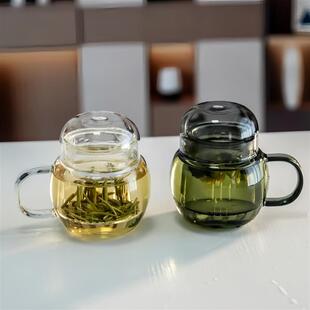 玻璃杯耐热泡茶杯带把加厚过滤花茶壶女家用办公透明杯子茶水分离