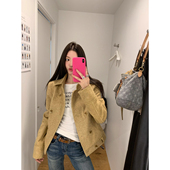 20点 牙套大汪 设计感贵气单面呢修身 直角肩藏肉显瘦外套