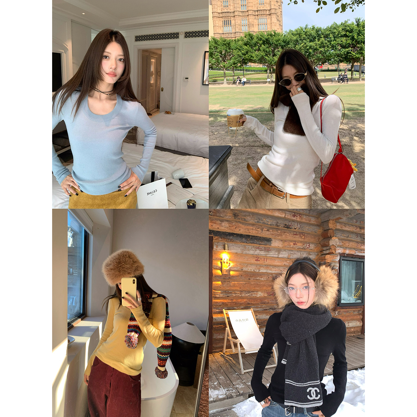 牙套大汪【内搭神器】全羊毛针织打底衫女秋冬显瘦弹力内搭上衣