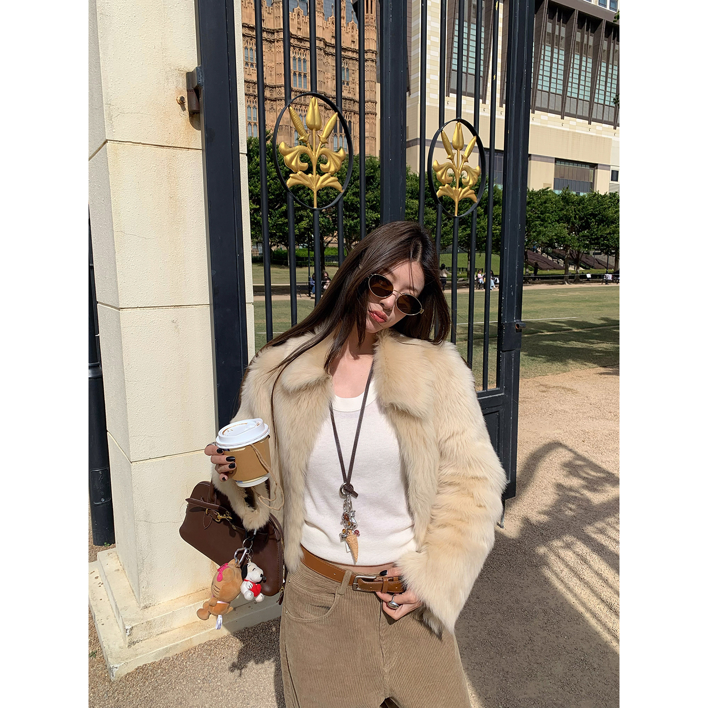 牙套大汪【托卡女王】意大利进口托斯卡纳皮毛一体皮草外套女