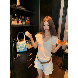 t恤女2025新款 短袖 含羊毛夏日松弛百搭多色T 呼吸T 牙套大汪