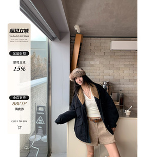 牙套大汪【帅气大表姐】纯棉重磅宽松帅气工装外套