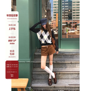 牙套大汪 【小秘辣】hot！hot！超辣灯芯绒低腰短裤