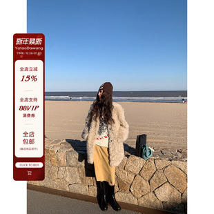 新款 2024冬季 真皮羊皮羊羔毛皮毛一体外套 冰岛大衣 牙套大汪