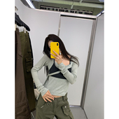 假两件叠穿心机撞色设计感天丝羊毛打底衫 牙套大汪 博女氛围