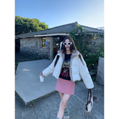 20点 电影维纳斯 牙套大汪10 女人味 粉色百搭麂皮绒短裙