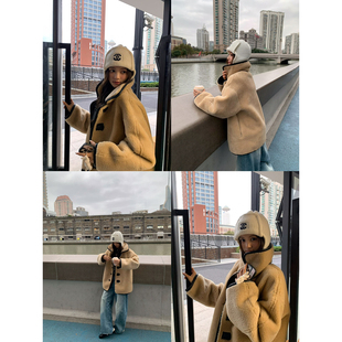 同L 两面穿羊羔毛拼接皮毛一体外套 西班牙爱人 牙套大汪