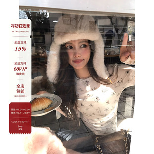 牙套大汪【自由伯施】冬季限定*绵羊毛滑雪印花针织衫打底衫上衣