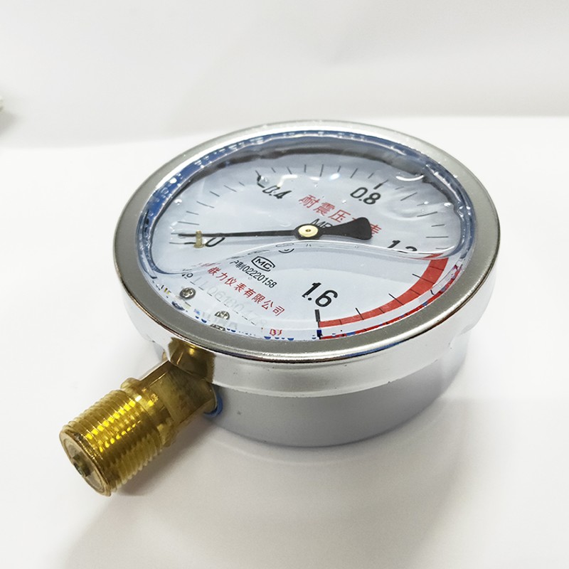 上海联力耐震压力表YN100t 0-1.6MPA防震油压表液压表水压表真空