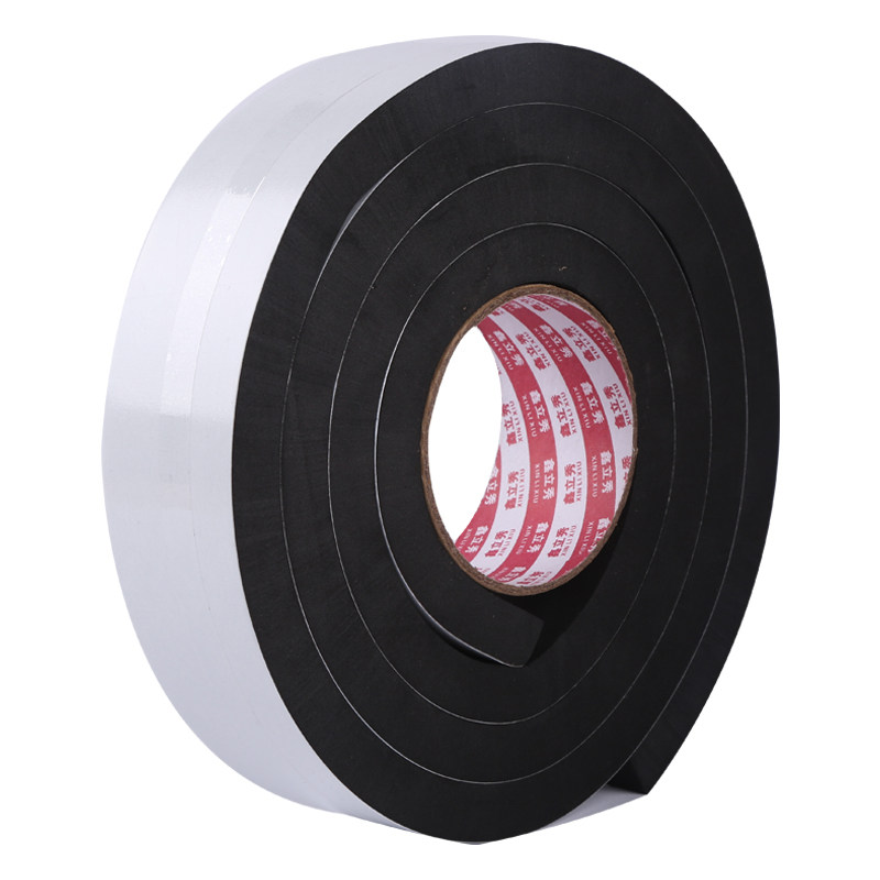 黑色泡绵单面密封条门窗防风防撞隔音防震缓冲泡沫海绵条自粘胶条