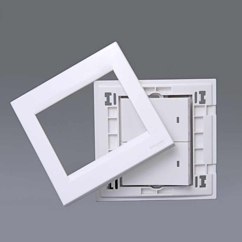 施耐德开关插座施耐德如意系列二开/双开单控开关面板EV52/1