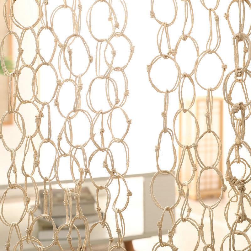 门帘纸绳手工锁扣链子草编家用窗户隔断挂件布置垂帘屏珠帘