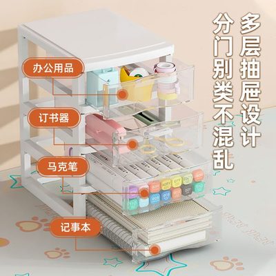 桌面收纳盒子家用化妆品置物架抽屉式学生宿舍书桌上文具手办整理