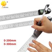 数显木工量角度尺 500 仪0 300 不锈钢尺身 200 360°测量2合一