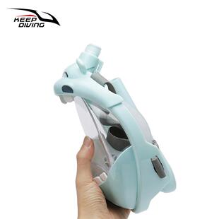 全干式儿童浮潜全面罩卡通动物防雾二合一潜水管镜游泳浮潜装备