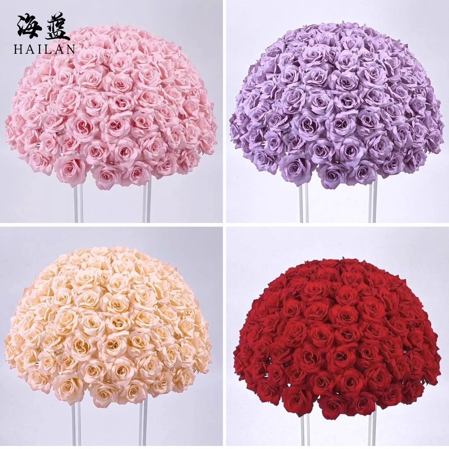 新款韩式婚礼玫瑰花大圆球路引花球橱窗商场装饰花舞台摄影道具