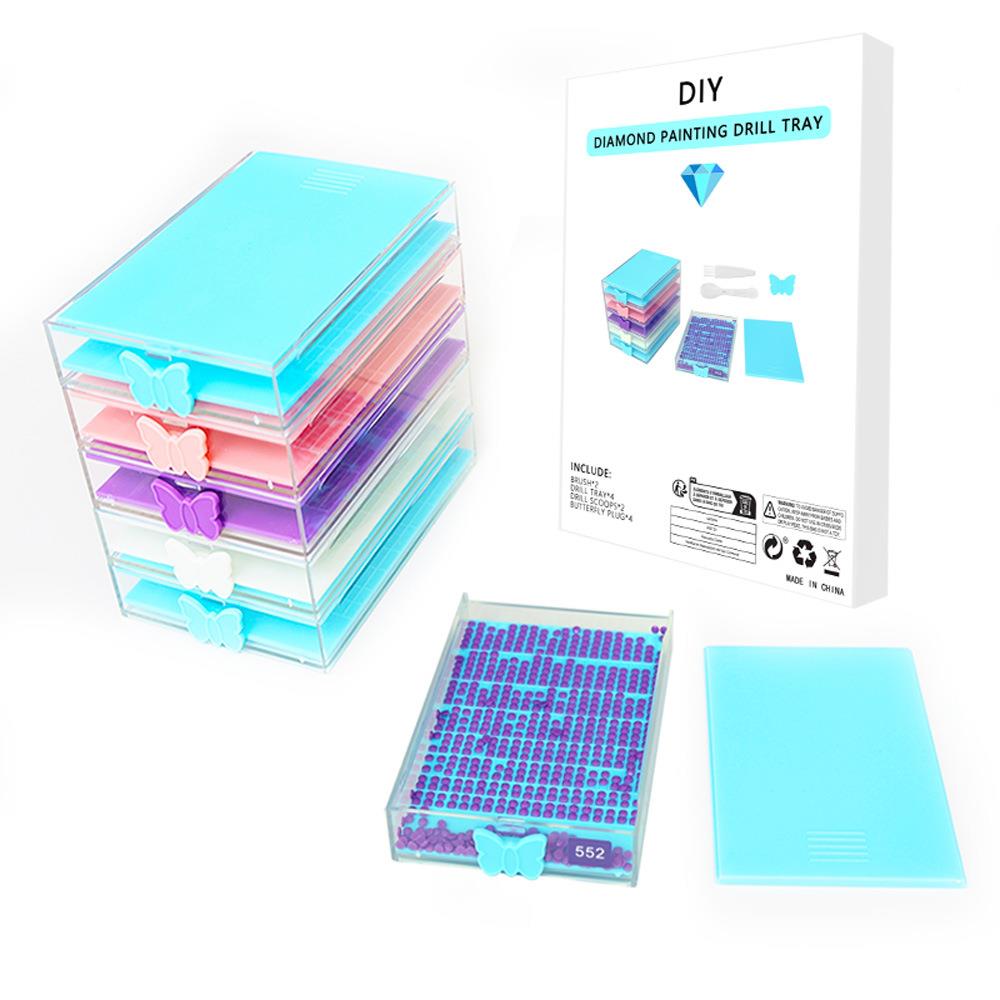 钻石画新款翻盘钻盘盒装点石钻盘漏斗盘带盖筛钻钻绣CTP004工具套